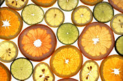 Slices of various citrus fruits