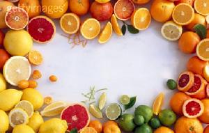 Different citrus fruits 